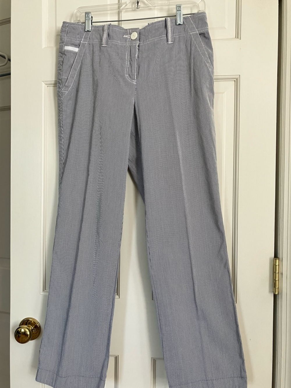 Nautical Style 100% Cotton Pants Summer Navy/White Size 10